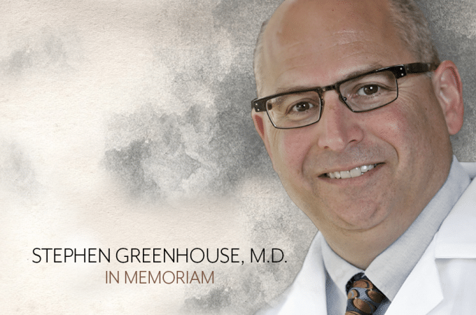 The Passing of Dr. Stephen Greenhouse
